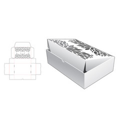 Stenciled Cake Box Die Cut Template And 3d Mockup