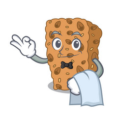 Waiter Granola Bar Mascot Cartoon