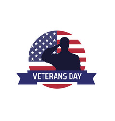 Happy Veterans Day Banner Greeting Card Logo