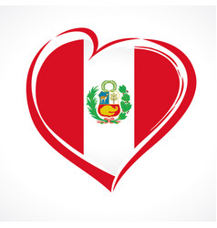 Independence Day Of Peru Heart Banner With Coat