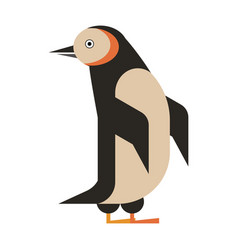 Penguin Aquatic Bird Geometric Icon In Flat