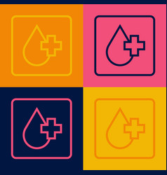 Pop Art Line Blood Test And Virus Molecule