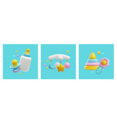 Baby Toys And Care Tools Cute 3d