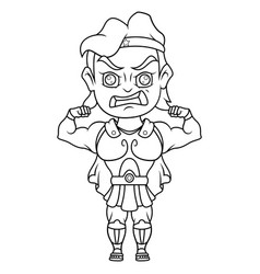 Hercules Chibi Mascot Line Art