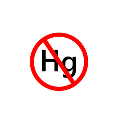 No Hydrargyrum Hg Icon Mercury Red Sign