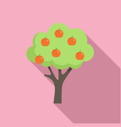 Peach Fruit Tree Icon Flat Garden Plant