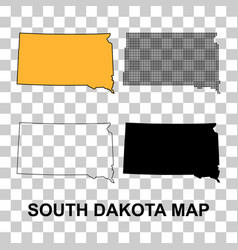 Set Of South Dakota Map Shape United States