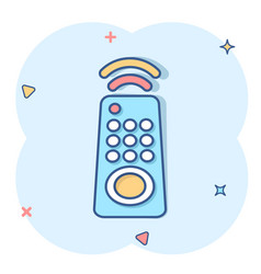 Tv Remote Icon In Comic Style Television Cartoon