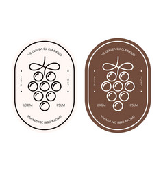 Vine Bottle Label Grape Modern Line Style