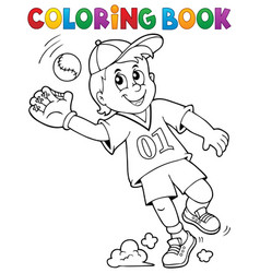 Coloring Book Baseball Player Theme 1