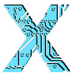 Latin Digital Letter X Perforated With Pcb