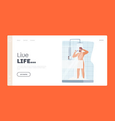 Man Singing In Shower Landing Page Template Naked