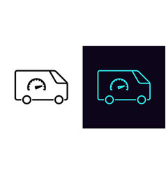 Outline Express Delivery Icon With Editable