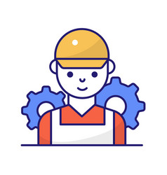 Worker Fill Outline Icon Style