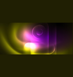 A Purple And Yellow Swirl On A Black Background