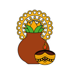 Clay pot onam celebration design Royalty Free Vector Image