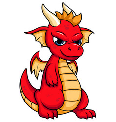 Cute Red Dragon Cartoon Clip Art