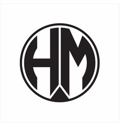 Hm logo monogram with emblem shield shape design Vector Image