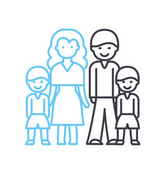 Large Family Line Icon Outline Symbol