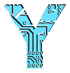 Latin Digital Letter Y Perforated With Pcb