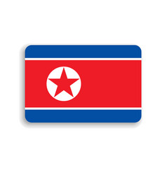 Rounded Rectangle Flag Of North Korea