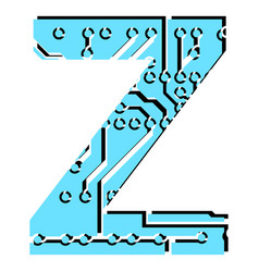 Latin Digital Letter Z Perforated With Pcb