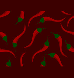 Red Chili Peppers Seamless Pattern Spicy Spice