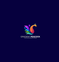 Gradient Peacock Logo Design Template Icon