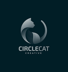 Logo Circle Cat Gradient Colorful Style