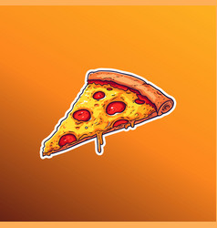 Slice Of Pizza Pepperoni Pizza On Yellow