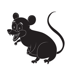 Cartoon Opossum Rodent Silhouette Isolated