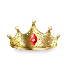 Golden Crown 3d Realistic Gold Queen Sign Luxury