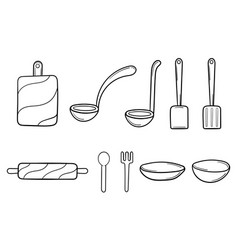 Hand Drawn Collection Of Kitchen Utensils