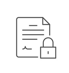 Locked Document Line Outline Icon