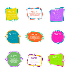 Quote Boxes With Text Set Color Quotes Bubble