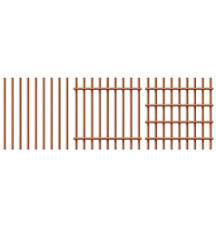 Realistic Dark Wooden Lattice Rural Picket Fence