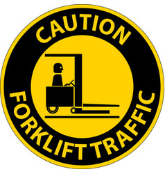 Caution Forklift Traffic Floor Sign On White