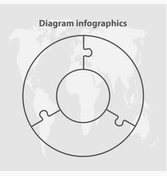 Diagram Infographic For 3 Steps Circle Puzzle