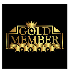 Gold Member Icon On Black Bac