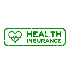 Grunge Green Health Insurance Word With Heart