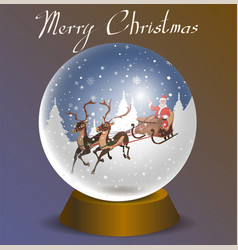 Snow Globe With Santa Claus On Reindeer