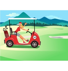 Woman Driving A Golf Cart