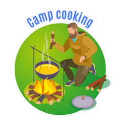 Camp Cooking Circle Background