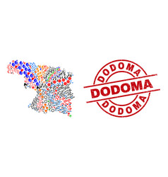 Dodoma Grunge Badge And Zamora Province Map