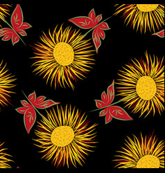 Inula Flower Seamless Pattern Background