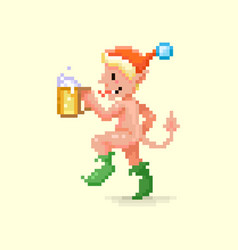 Naked Dancing Devil In Red Santa Hat