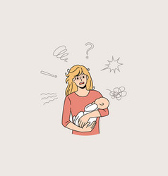 Anxious Young Mom Suffer From Postpartum