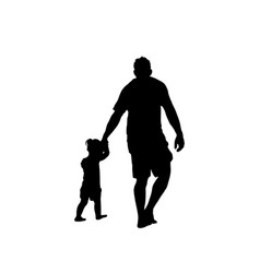 Dad And Daughter Walking Together Children