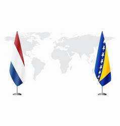 Netherlands And Bosnia And Herzegovina Flags