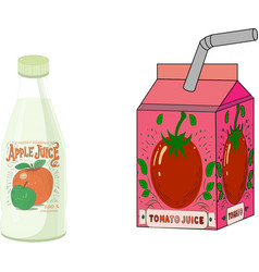 Cartoon Apple And Tomato Juice